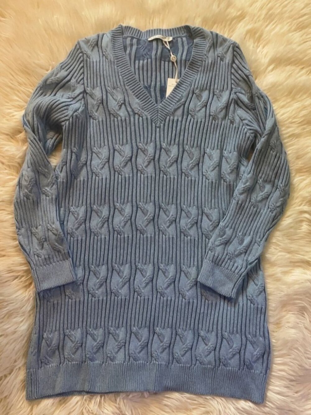 NWT Revolve MON RENN Cherie Knit Dress in Lotus Blue - Picture 2 of 2